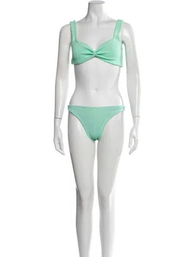 Pre-owned Hunza G Bikini In Green