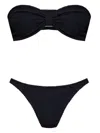 Hunza G Bandeau Bikini Set With Knot Detail In Black