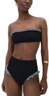 Hunza G Peggy Ruffle-trimmed Seersucker Bikini In Black