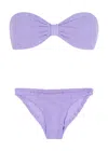 Hunza G Jean Crinkle-finish Bikini In Lilac