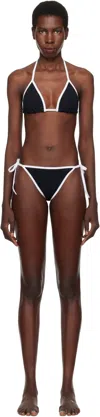Hunza G Gina Textured Triangle Bikini With Sporty Contrast