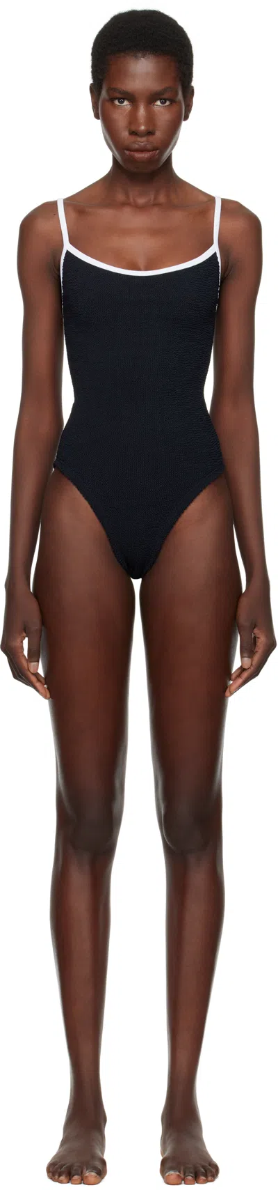 Hunza G Black & White Pamela Contrast Swimsuit