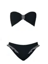 Hunza G Jean Gingham-ruffle Crinkle Bikini In Black