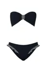 Hunza G Jean Gingham-ruffle Crinkle Bikini In Black