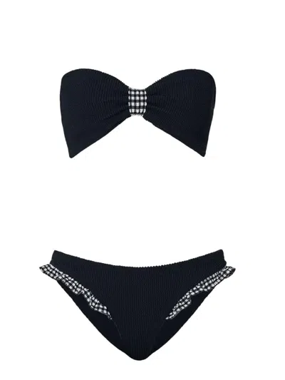 HUNZA G HUNZA G BLACK CHECK JEAN BIKINI