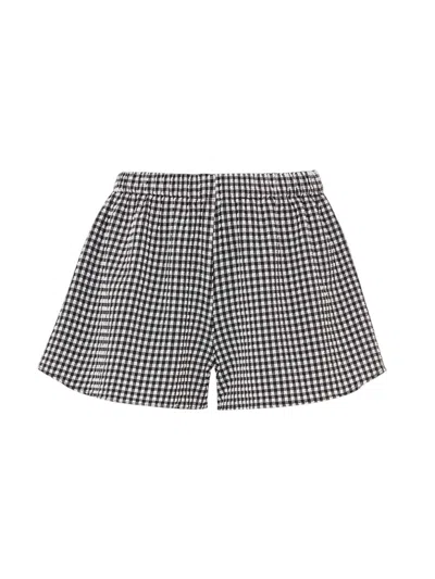 HUNZA G BLACK CHECK SEERSUCKER SHORTS