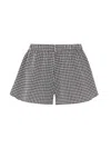 Hunza G Seersucker Gingham Elastic Waistband Shorts
