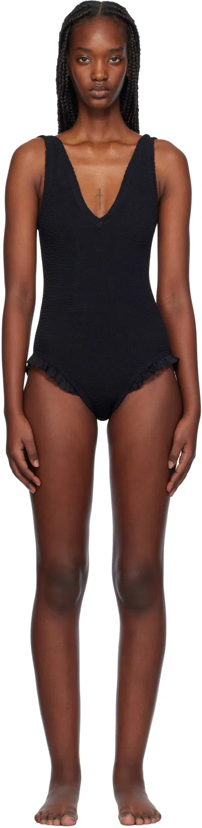 Hunza G Black Lisa Swimsuit In Black/black