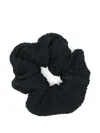 Hunza G Black Scrunchie Featuring Elasticated Band In Black