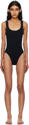 Hunza G Square Neck One-piece Swimsuit With Deep U-back In Black