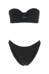 Hunza G Black Stretch Nylon Jean Bikini In Multi