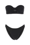 Hunza G Black Stretch Nylon Jean Bikini In Black