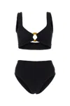 Hunza G Black Stretch Nylon Nadine Bikini In Black