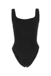 Hunza G Black Stretch Nylon Swimsuit In Black