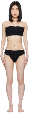 HUNZA G BLACK TRACEY FRILL BIKINI