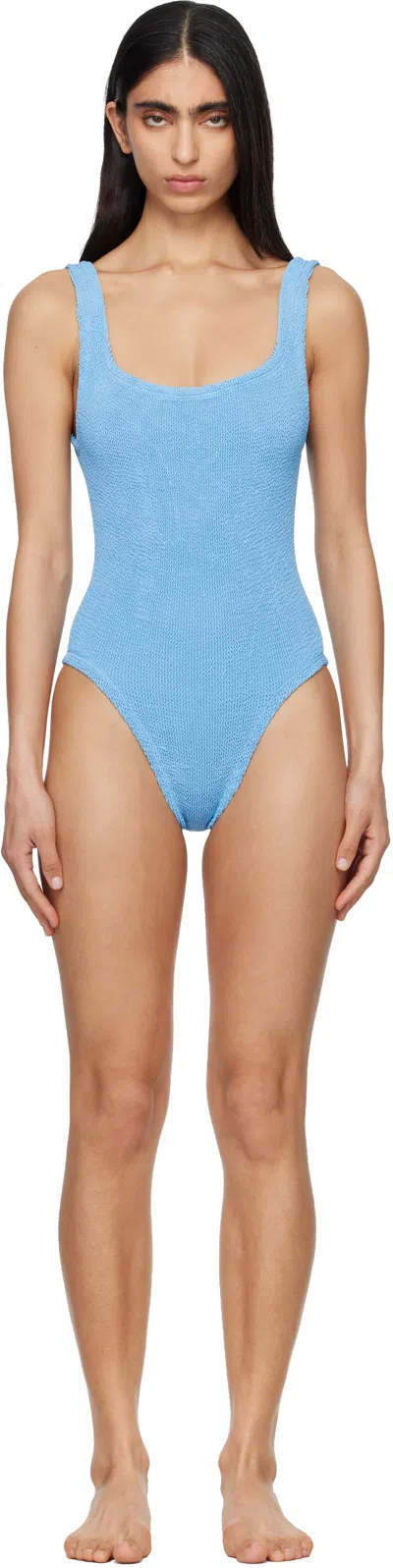 Hunza G Blue Square Neck Swimsuit