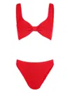 Hunza G Bonnie Crinkle Bikini Set In Red