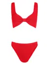 Hunza G Bonnie Crinkle Bikini Set In Red