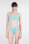 Hunza G Bonnie Bikini Beachwear In Cyan Polyamide