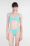Hunza G Bonnie Bikini Beachwear In Cyan Polyamide