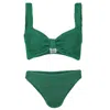 Hunza G Bonnie Bikini Metallic Forest Green In Green