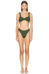 Hunza G Bonnie Bikini In Metallic Khaki
