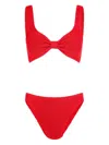 Hunza G Bonnie Crinkle Bikini Set In Red
