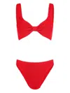 Hunza G Bonnie Crinkle Bikini Set In Red