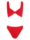 Hunza G Bonnie Crinkle Bikini Set In Red