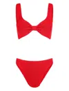 Hunza G Bonnie Seersucker Bikini In Red