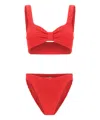 Hunza G Bonnie Seersucker Bikini In Red