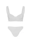 Hunza G Bonnie Bikini Set In White | Gathered Bow &amp; Classic Coverage In White