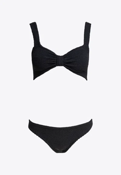 Hunza G Bonnie Crinkle Sleeveless Bikini In Black