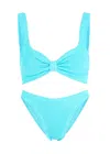 Hunza G Bonnie Bikini Beachwear In Cyan Polyamide