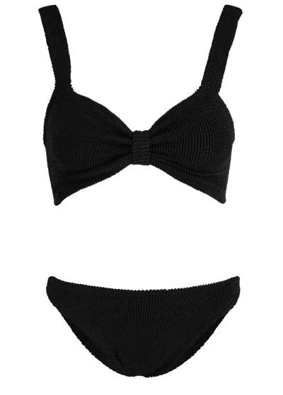 Hunza G Bonnie Seersucker Bikini In Black