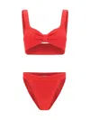 Hunza G Bonnie Seersucker Bikini In Red
