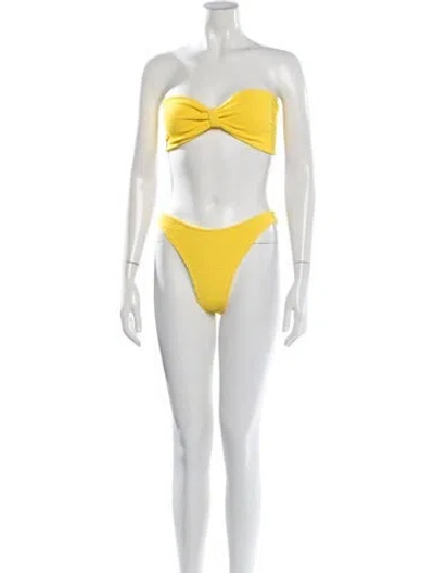 Pre-owned Hunza G Bow Accents Bikini W/ Tags In Pink