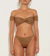 Hunza G Brigette Bikini In Metallic Cocoa