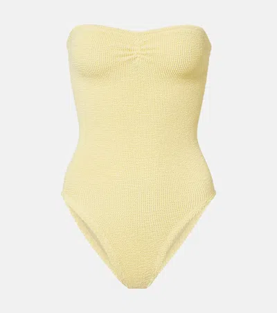 Hunza G Brooke Bandeau Swimsuit In Yellow