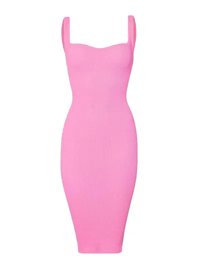 Hunza G Bubblegum Tank Dress In Pink