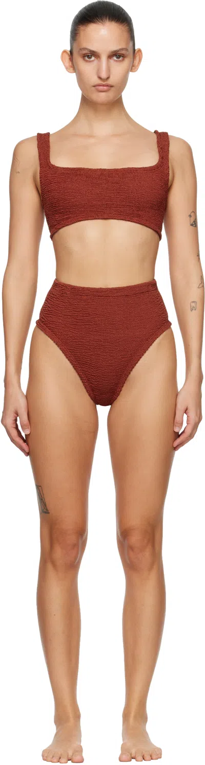 Hunza G Burgundy Patricia Bikini In Red