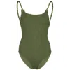 Hunza G Camille One Piece Metallic Khaki In Green