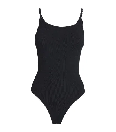Hunza G Camille Twisted-strap Swimsuit In Black
