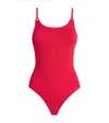 Hunza G Camille Crinkle One Piece Swimsuit In Red