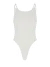 Hunza G Camille White Swimsuit With Twisted Shoulder Straps And Open Rear In Tech Fabric Woman