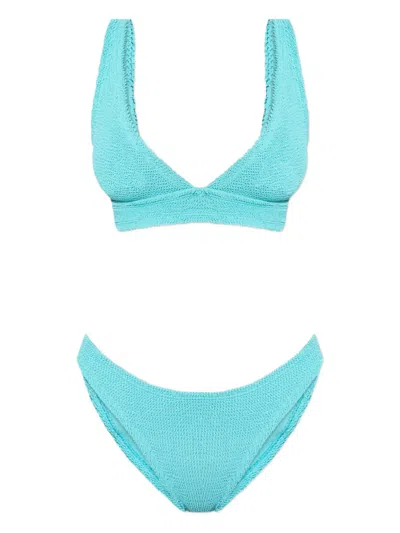 Hunza G Carla Crinkle Bikini In Blue