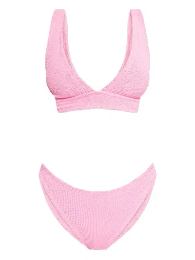 Hunza G Carla Crinkle Bikini In Pink
