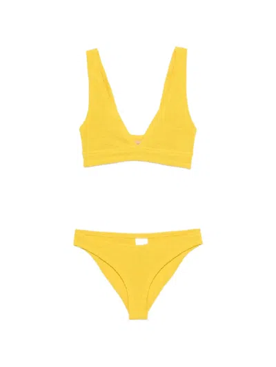 Hunza G Carla Crinkled Bikini In Yellow