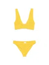 Hunza G Carla Textured Bikini Set In Yellow