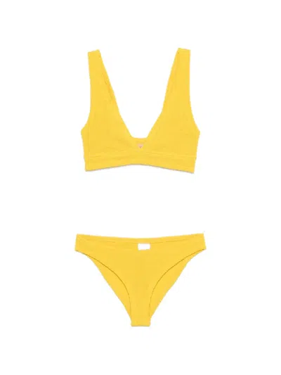 Hunza G Carla Textured Bikini Set In Yellow